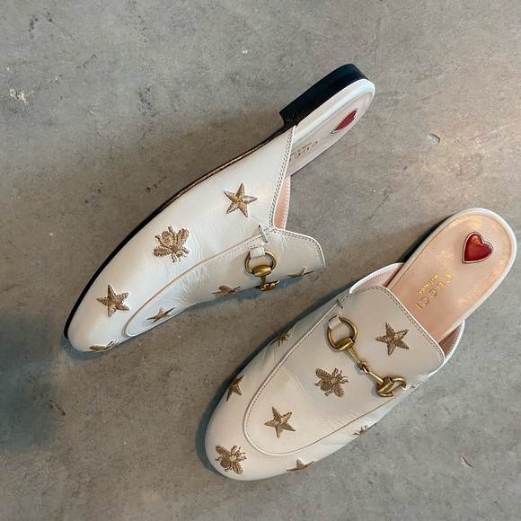 GUCCI Princetown embroidered leather slipper - Picture 4 of 8